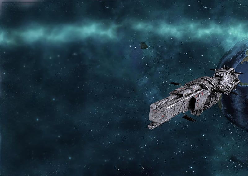 Spaceship in space